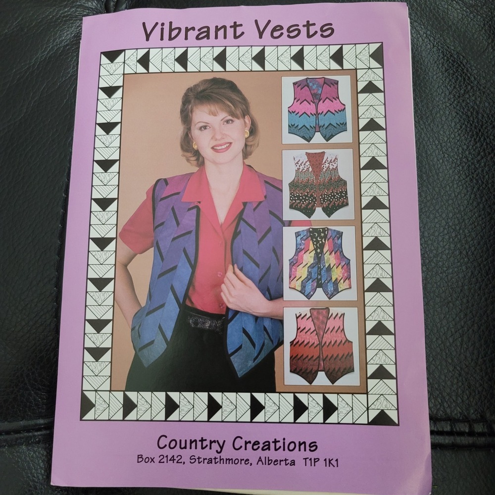 Country Creations Vibrant Vests Sewing Pattern 1993 Uncut Reversible Multi Size